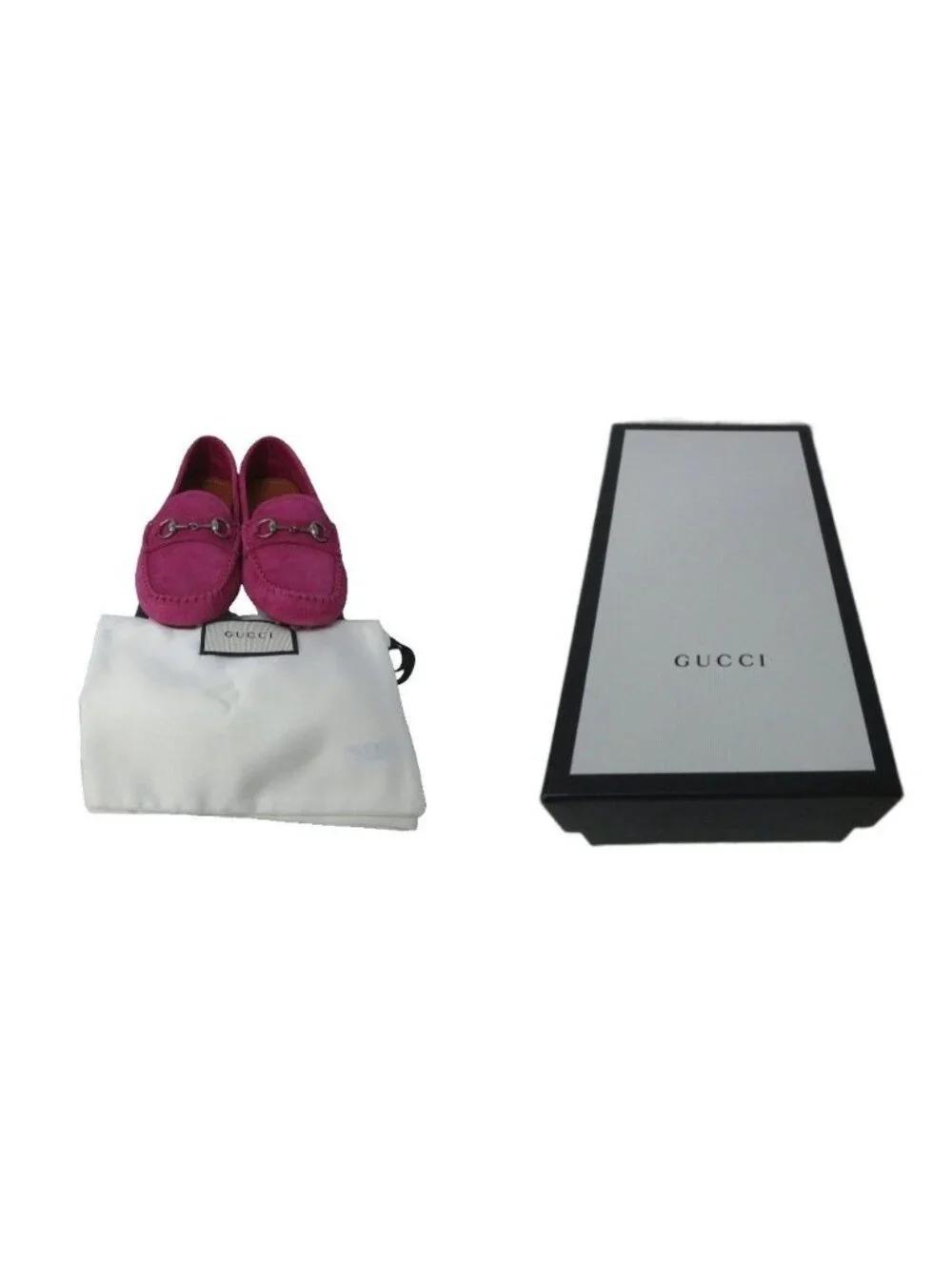 Gucci Horsebit Loafers Driving Shoes Suede Stitch Design Pink